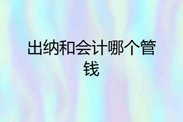 出纳和会计哪个管钱