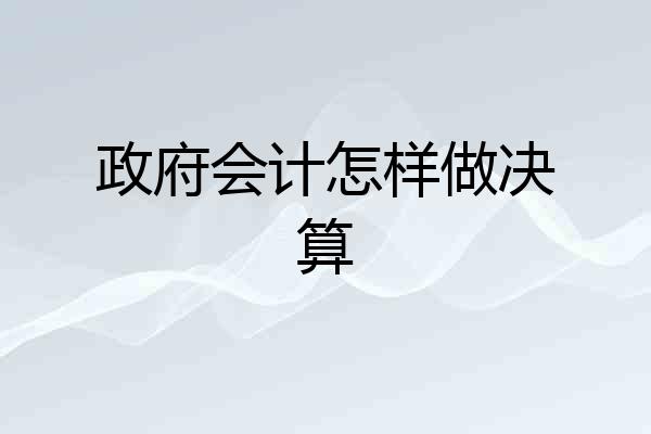 政府会计怎样做决算