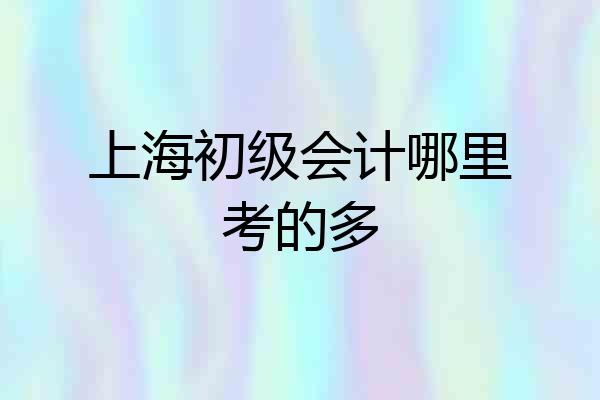上海初级会计哪里考的多