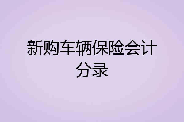 新购车辆保险会计分录