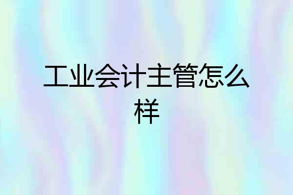 工业会计主管怎么样