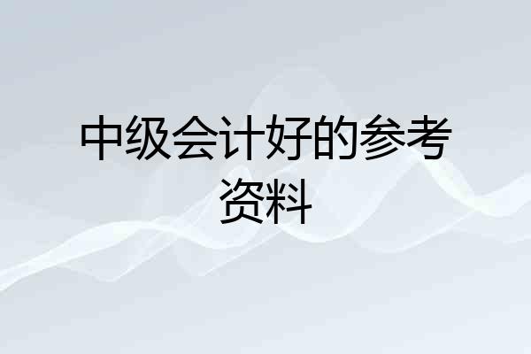 中级会计好的参考资料