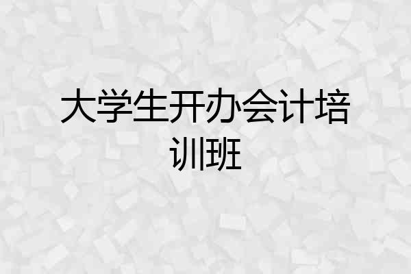 大学生开办会计培训班