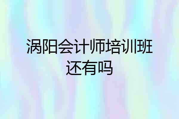 涡阳会计师培训班还有吗
