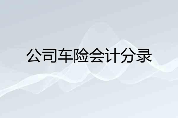 公司车险会计分录