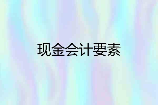 现金会计要素