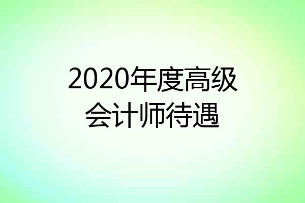 2020年度高级会计师待遇