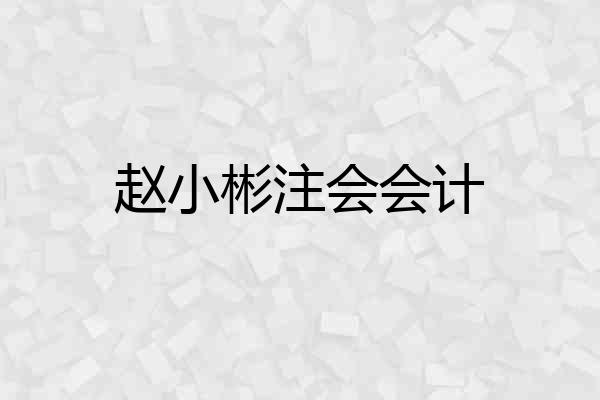 赵小彬注会会计