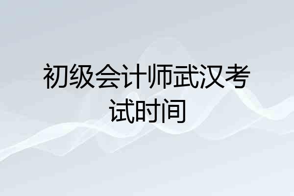 初级会计师武汉考试时间