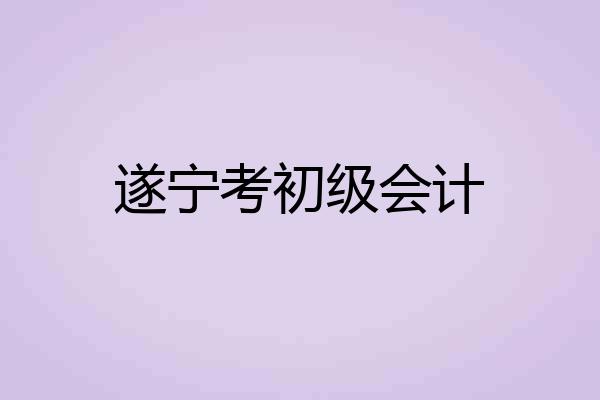 遂宁考初级会计