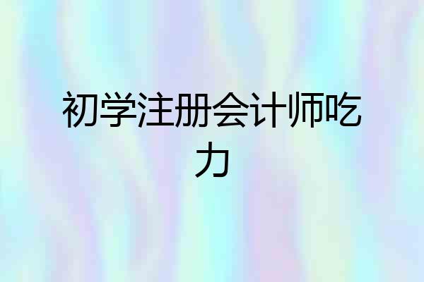 初学注册会计师吃力