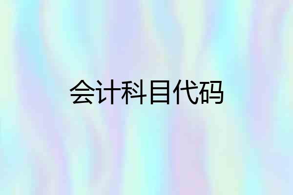 会计科目代码