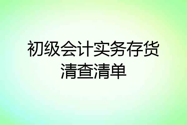 初级会计实务存货清查清单