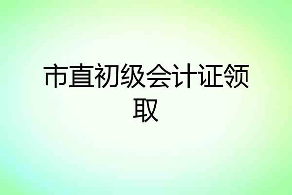 市直初级会计证领取