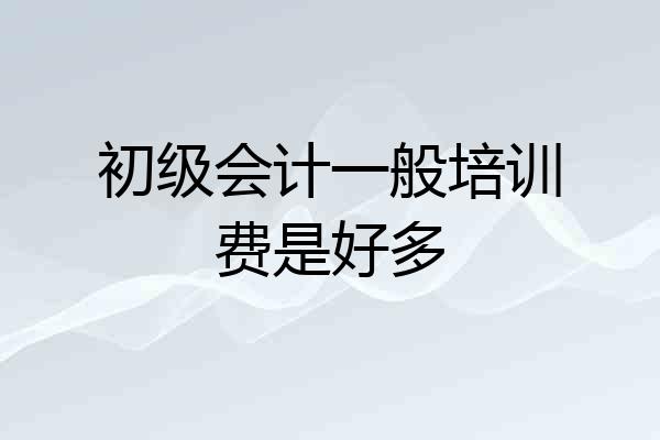 初级会计一般培训费是好多