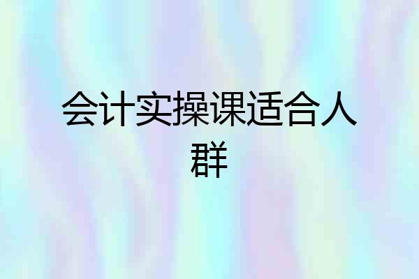 会计实操课适合人群