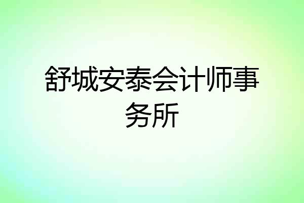 舒城安泰会计师事务所