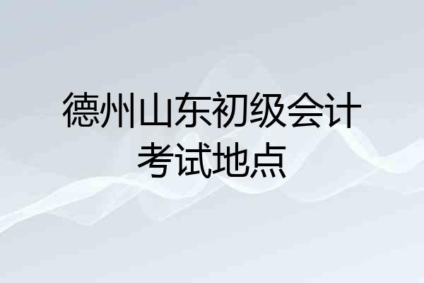德州山东初级会计考试地点
