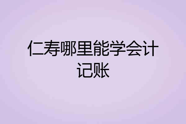 仁寿哪里能学会计记账