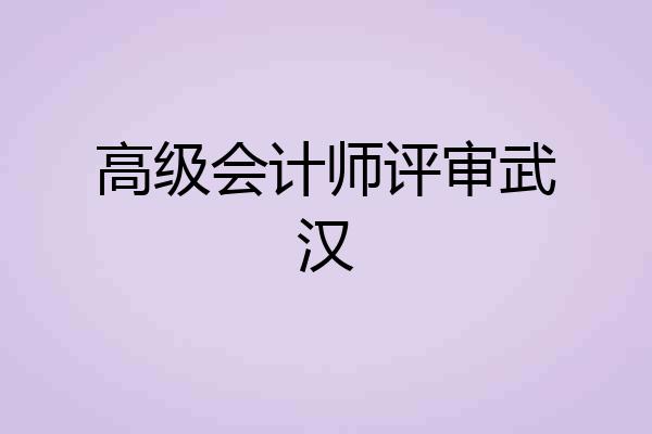 高级会计师评审武汉