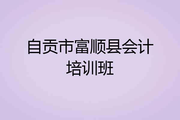 自贡市富顺县会计培训班