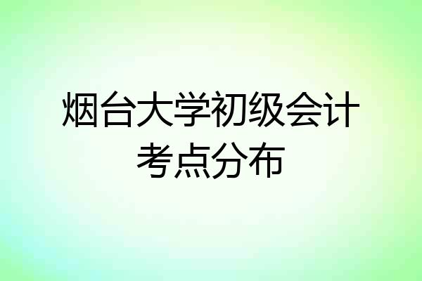 烟台大学初级会计考点分布