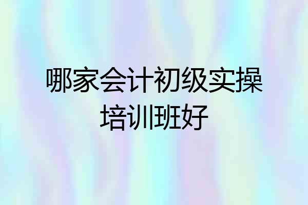 哪家会计初级实操培训班好