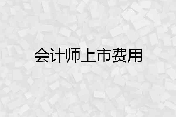 会计师上市费用