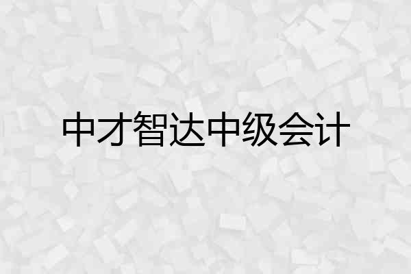 中才智达中级会计