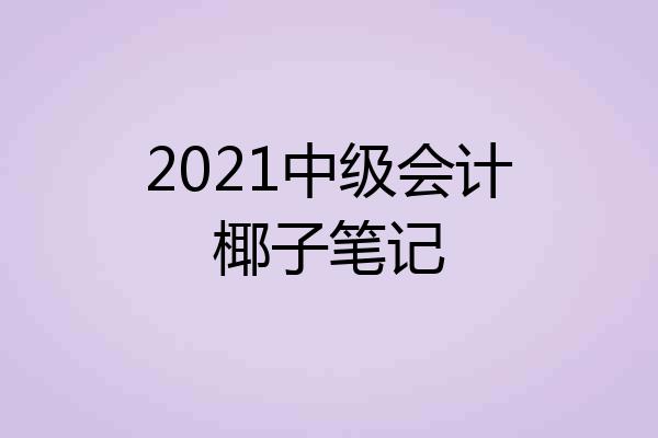 2021中级会计椰子笔记