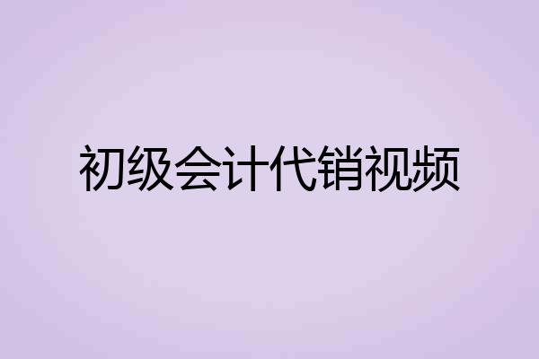 初级会计代销视频