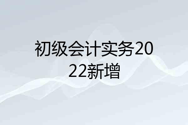 初级会计实务2022新增
