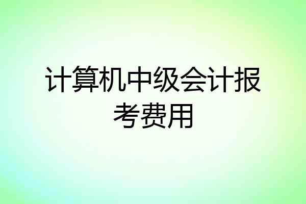 计算机中级会计报考费用