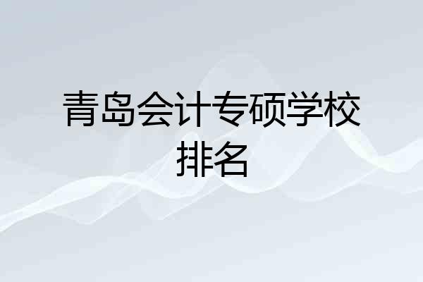 青岛会计专硕学校排名