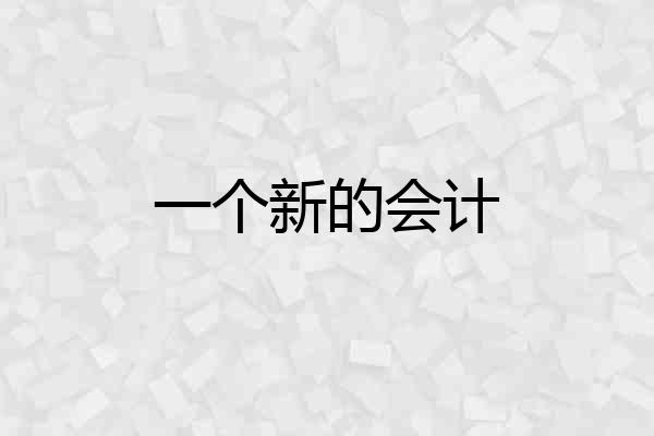 一个新的会计