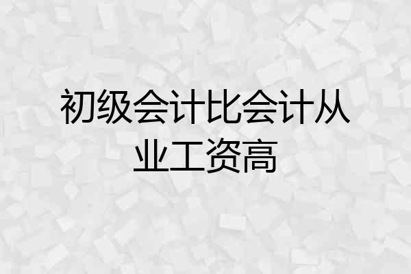 初级会计比会计从业工资高
