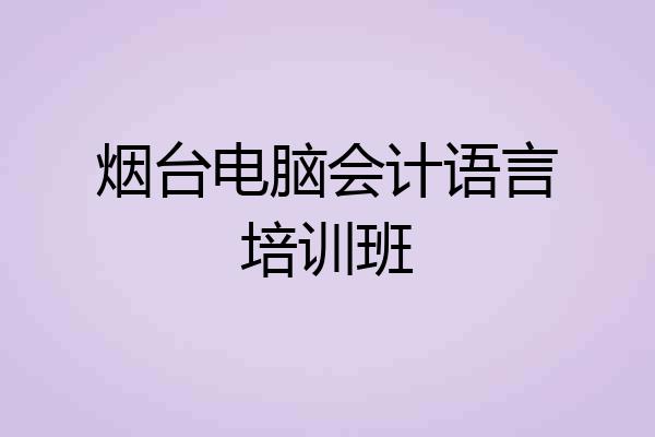 烟台电脑会计语言培训班
