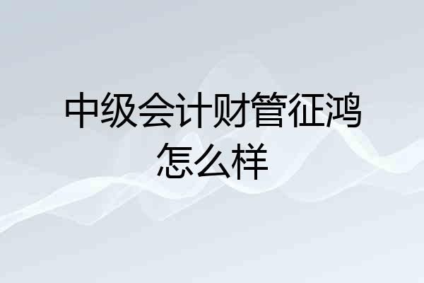中级会计财管征鸿怎么样