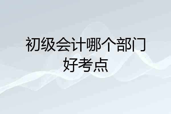 初级会计哪个部门好考点