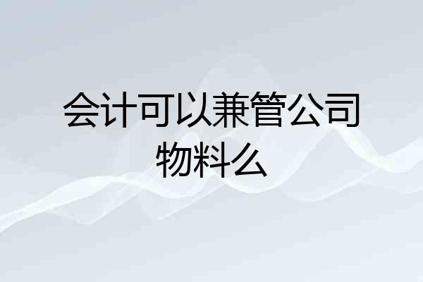 会计可以兼管公司物料么