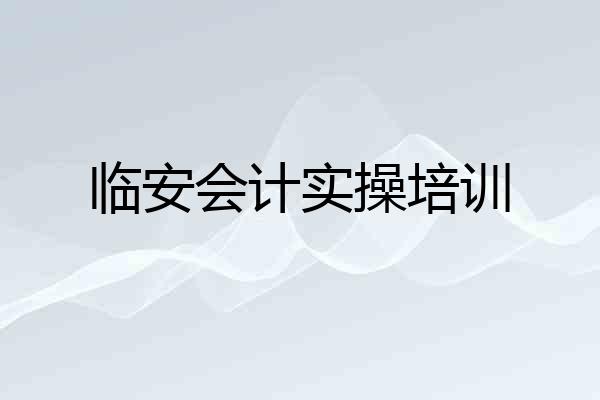 临安会计实操培训