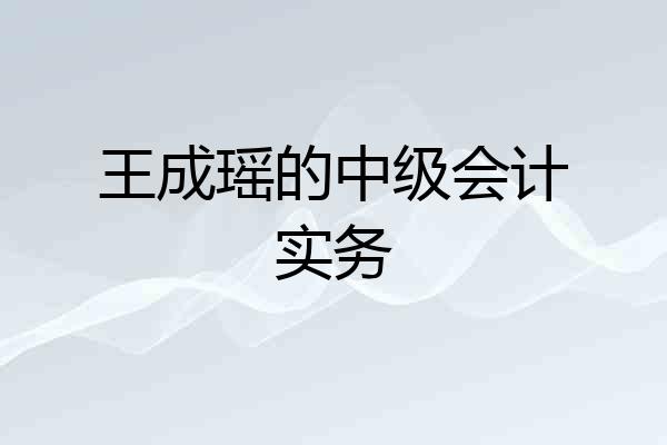 王成瑶的中级会计实务