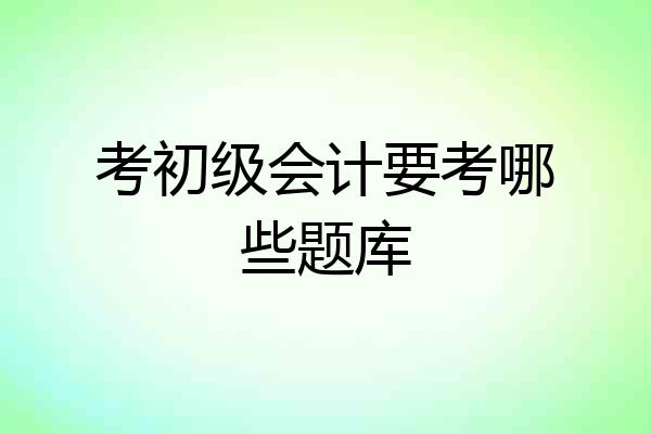 考初级会计要考哪些题库