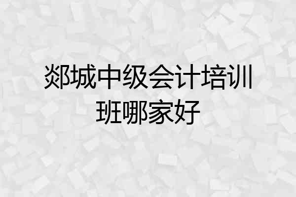 郯城中级会计培训班哪家好