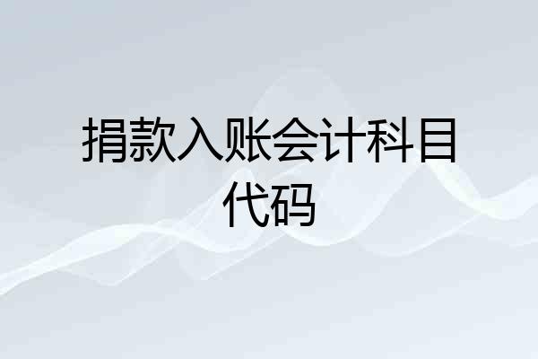 捐款入账会计科目代码