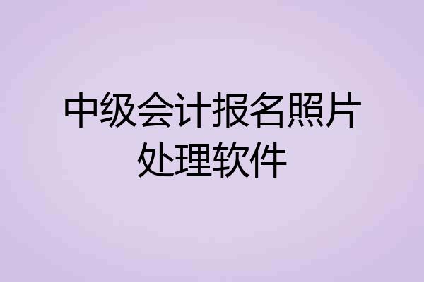 中级会计报名照片处理软件