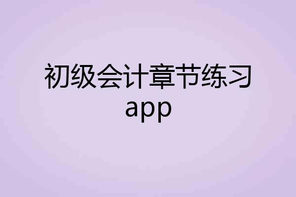 初级会计章节练习app
