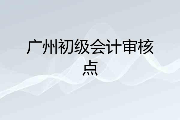 广州初级会计审核点