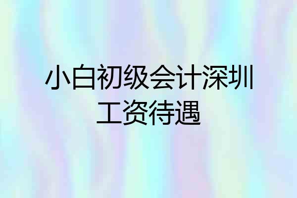 小白初级会计深圳工资待遇