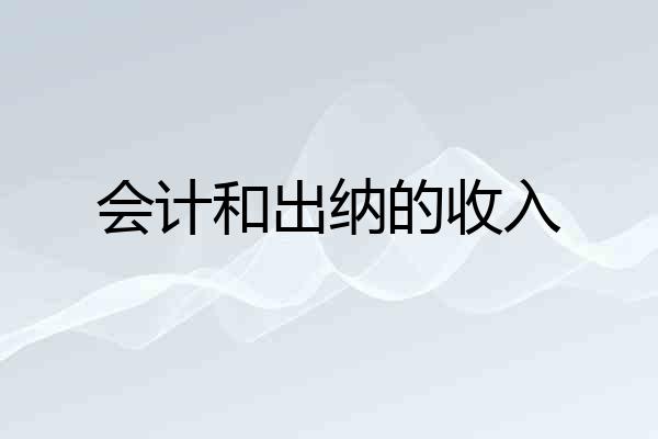 会计和出纳的收入